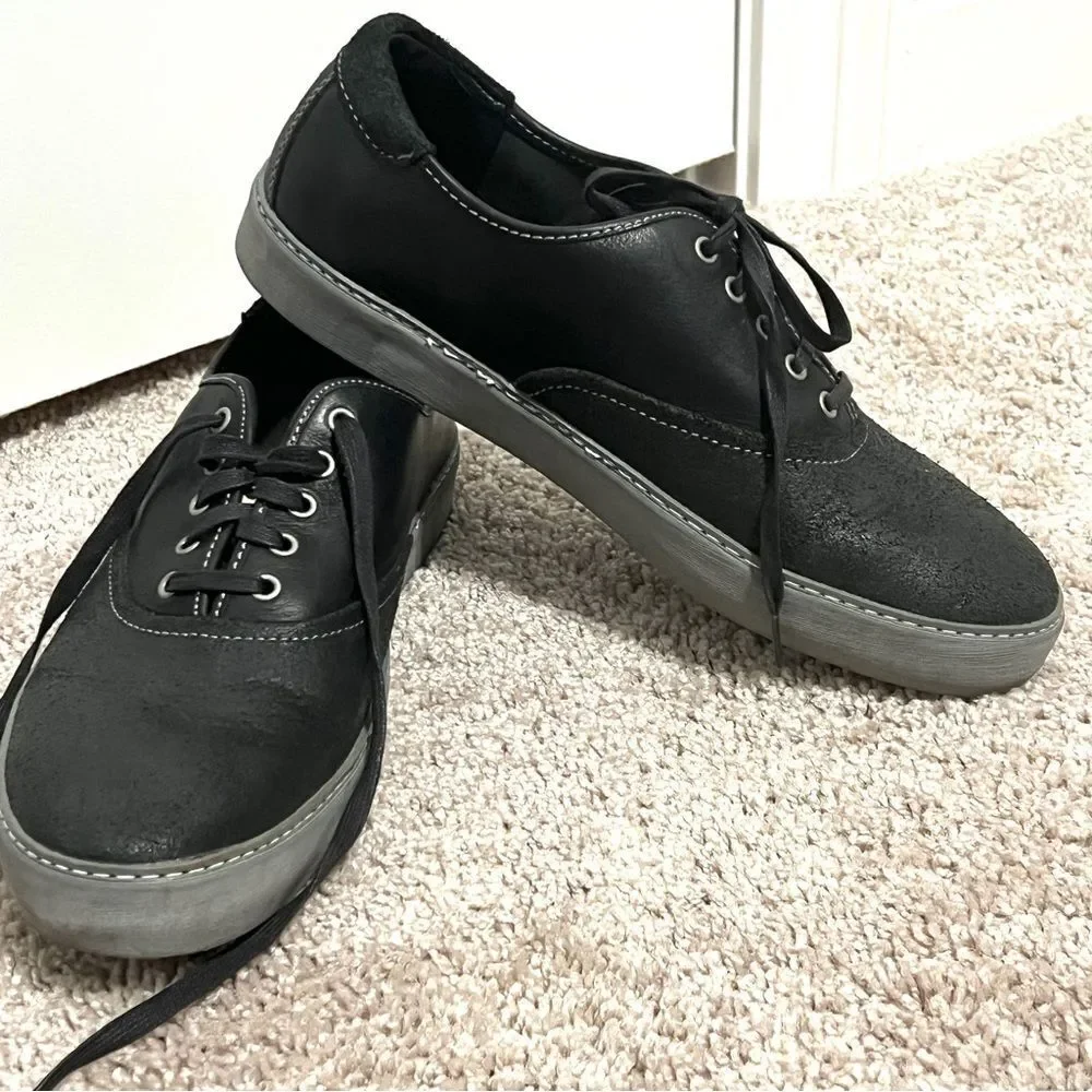 UGG Australia Mens Black Garrick Decorative Leather Welt Shoes US 10.5